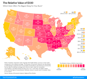 Real Value of $100 State Map 2017