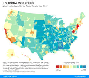 What is the relative value of $100 in your metro area?