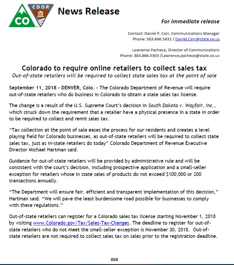 Colorado-Online-Sales-Tax-Collection-Press-Release
