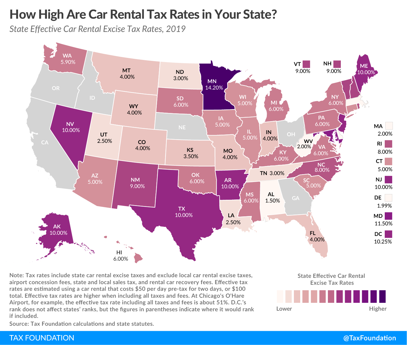 highest car rental tax rates in your state? rental car taxes, rental car excise taxes, peer-to-peer car-sharing