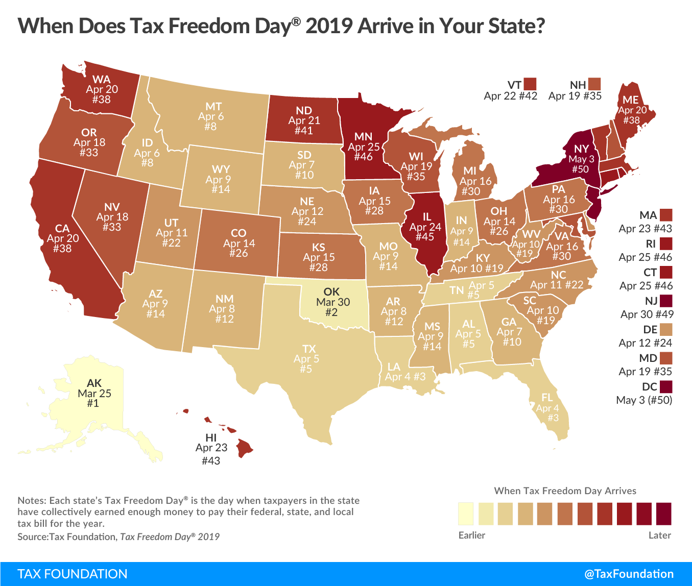 2019 Tax Freedom Day 2019 in your state