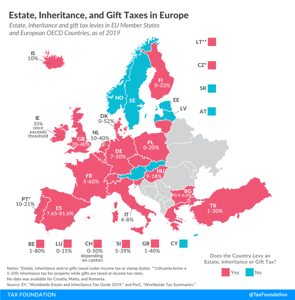 Estate Taxes and Inheritance Taxes in Europe | Tax Foundation