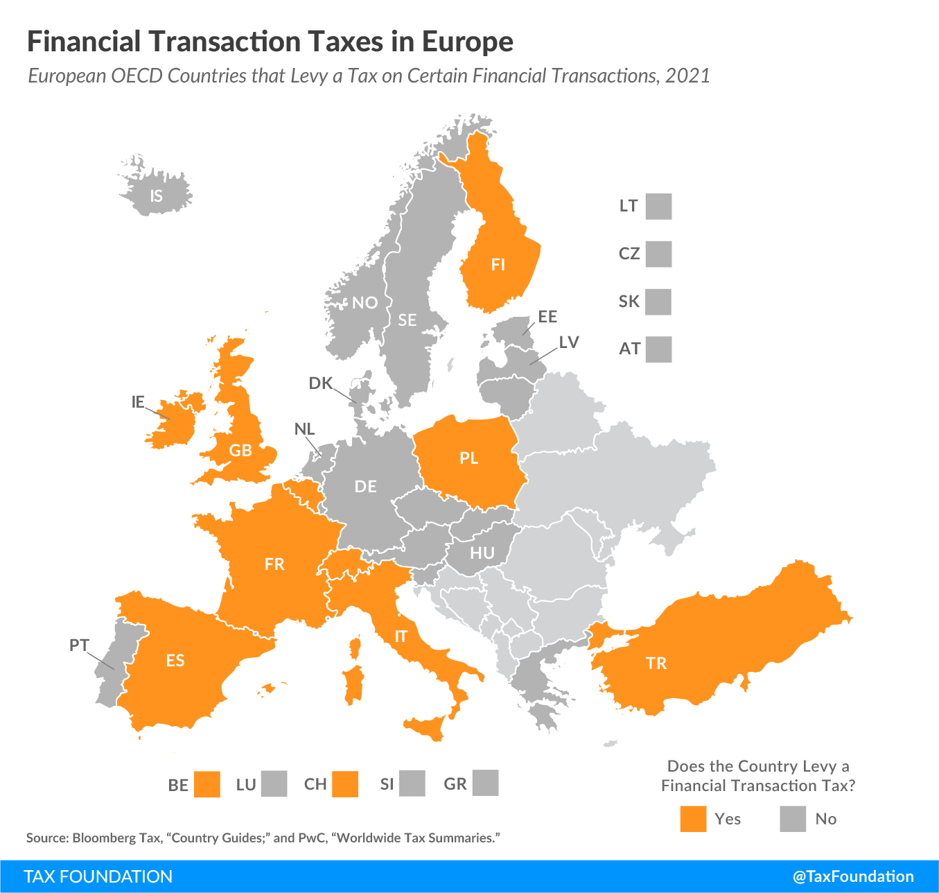 2021 financial transaction taxes in Europe, 2021 financial transaction tax Europe. European OECD countries impose a type of FTT.