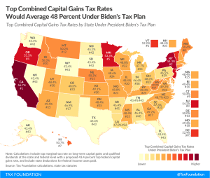 Biden capital gains tax rates, Biden capital gains tax proposal. Compare combined capital gains rates under Biden tax plan fv3-01