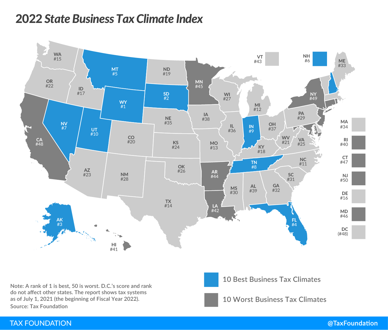 2022 State Business Tax Climate Index 2022 State Tax Rankings and 2022 State Business Rankings