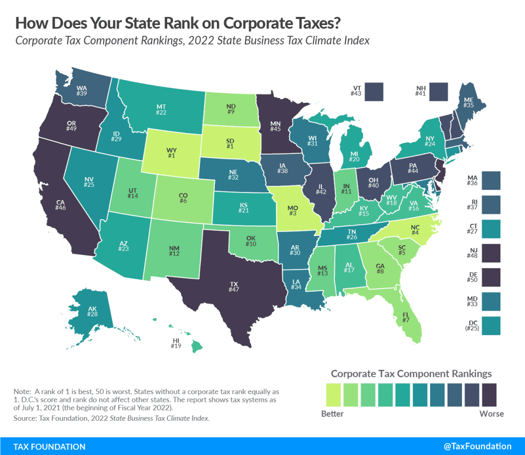 How Does Your State Rank on Corporate Taxes? | 2022 State Rankings