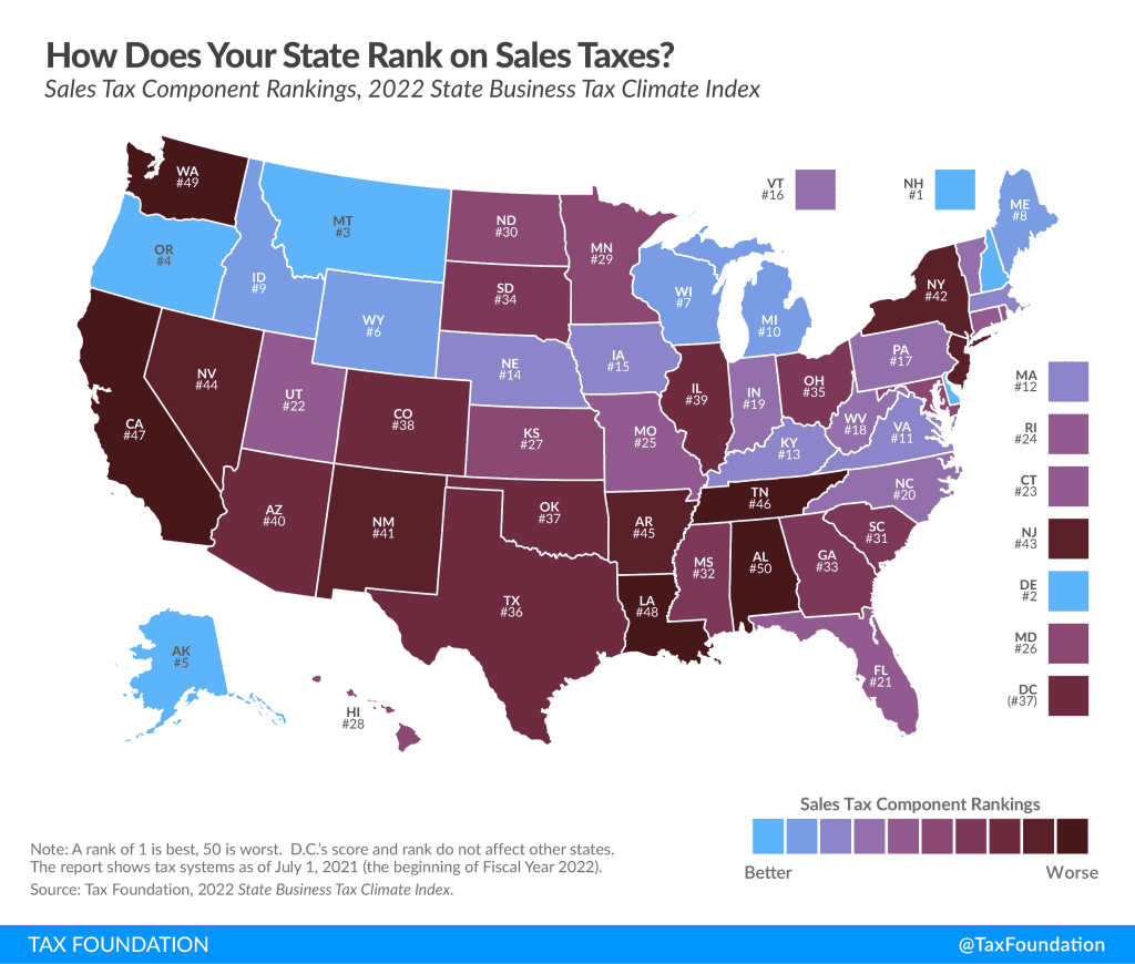 Ranking Sales Taxes: How Does Your State Rank on Sales Taxes?