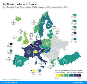 Europe tax burden on labor Europe 2022 tax wedge