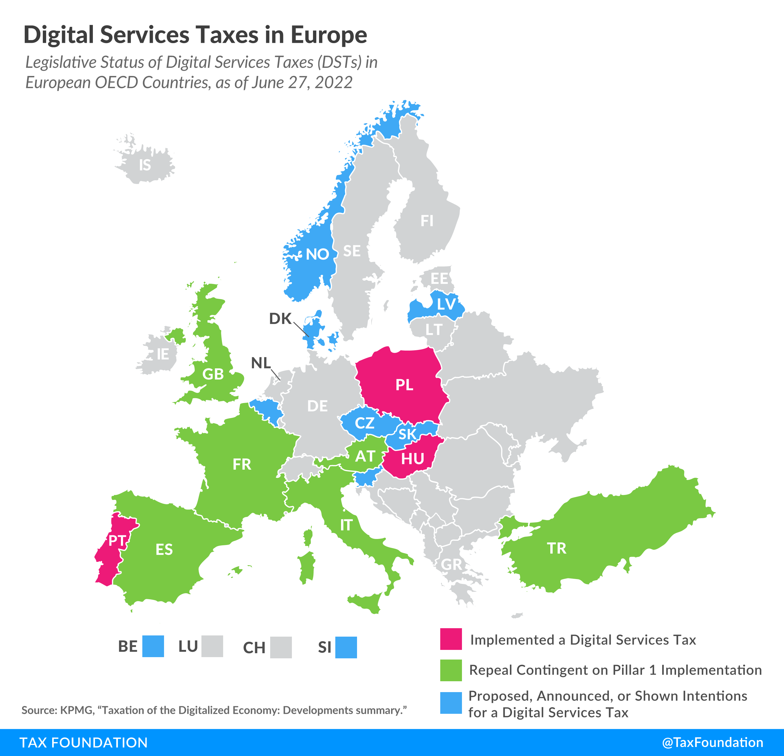 Digital services taxes in Europe digital tax Europe 2022 digital taxes
