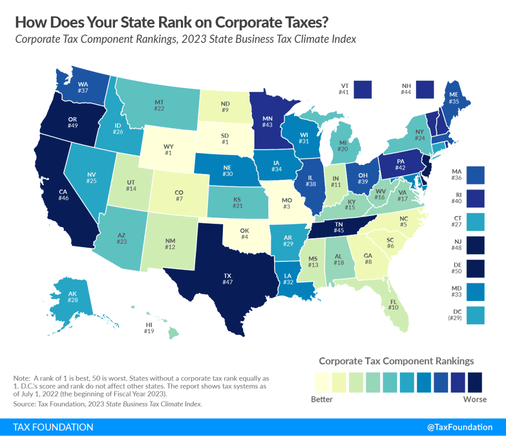 How Does Your State Rank on Corporate Taxes? 2023 State Rankings