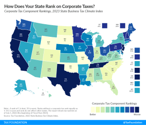 How does your state rank on corporate taxes Compare state corporate tax component on the 2023 State Business Tax Climate Index. Explore 2023 state corporate tax rank by state and year