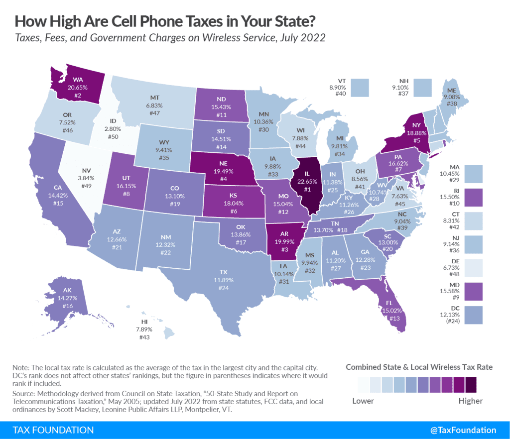 Wireless Taxes: Cell Phone Tax Rates by State | Tax Foundation