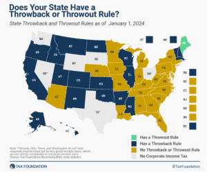 2024 state throwback rules and throwout rules for state tax apportionment by state