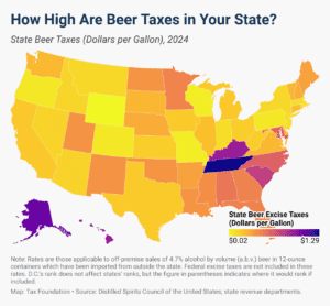 2024 state beer taxes and beer taxes by state 2024 data map
