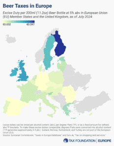 2024 beer taxes in Europe and EU beer tax rates or excise duty on beer