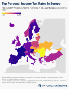 2025 top personal income tax rates in europe 2025