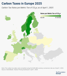 carbon taxes in europe, 2025 data
